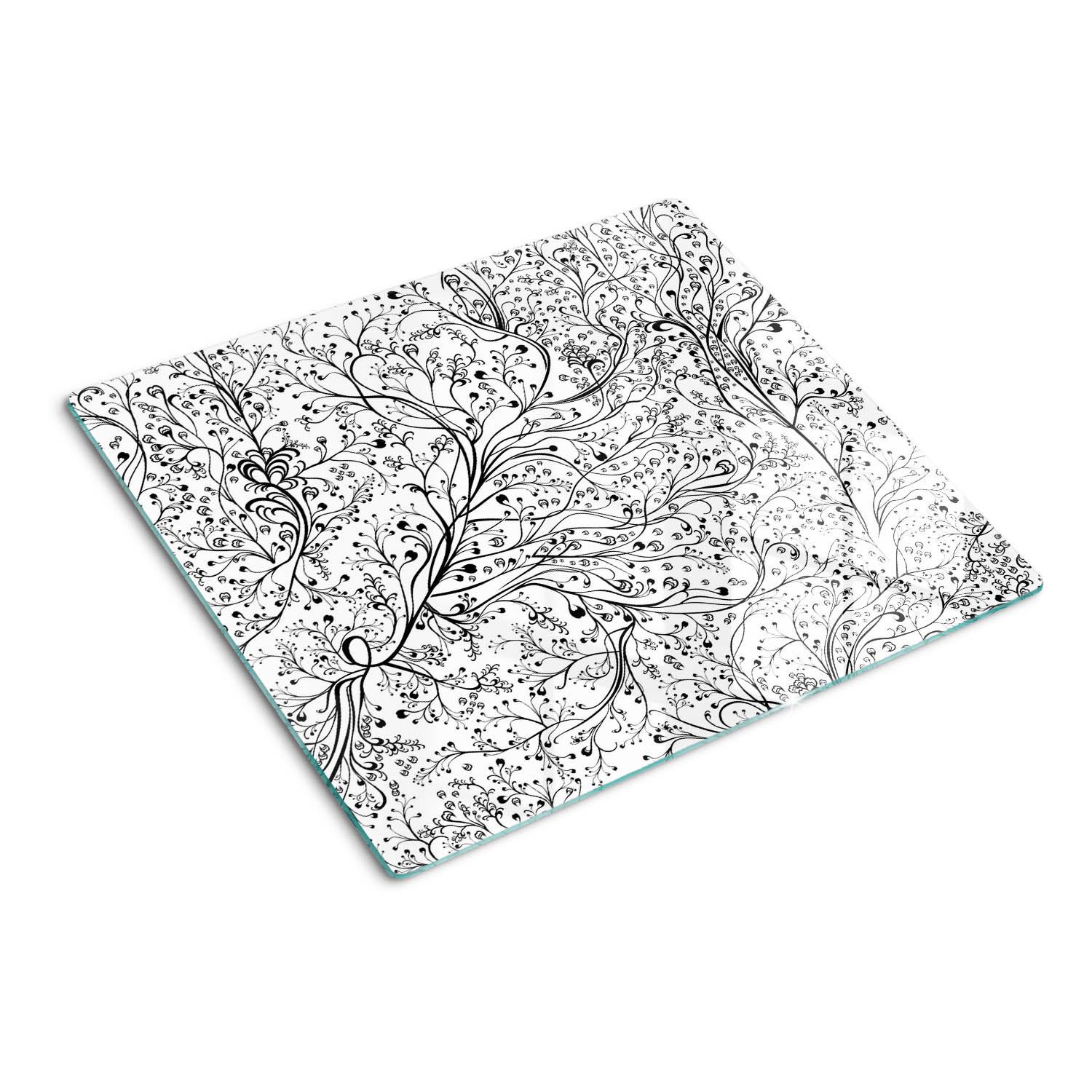 GLASPLATTE 60x52 cm Ineinander verschlungene Zweige - Schwarz, Glas (60/0.4/52cm) - TULUP