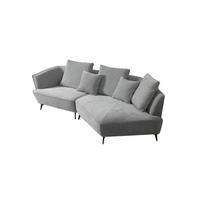 DESIGNSOFA GARBO Grau Webstoff - Schwarz/Grau, Textil/Metall (280/92/158cm) - KAWOLA