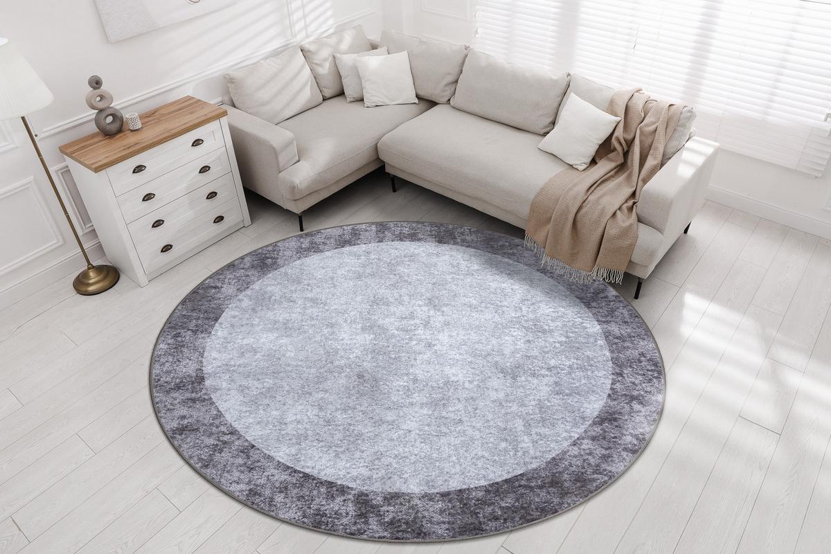 TEPPICH Miro 100 cm - Grau, Textil (100/100cm) - rugsX