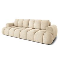 BETTSOFA DAFNE Creme Bucle-Stoff mit Schlaffunktion - Creme, Textil (300/88/113cm) - MASSENO