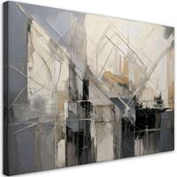 LEINWANDBILD Abstraktion 90x60cm - Grau, Textil (90/60cm) - Feeby