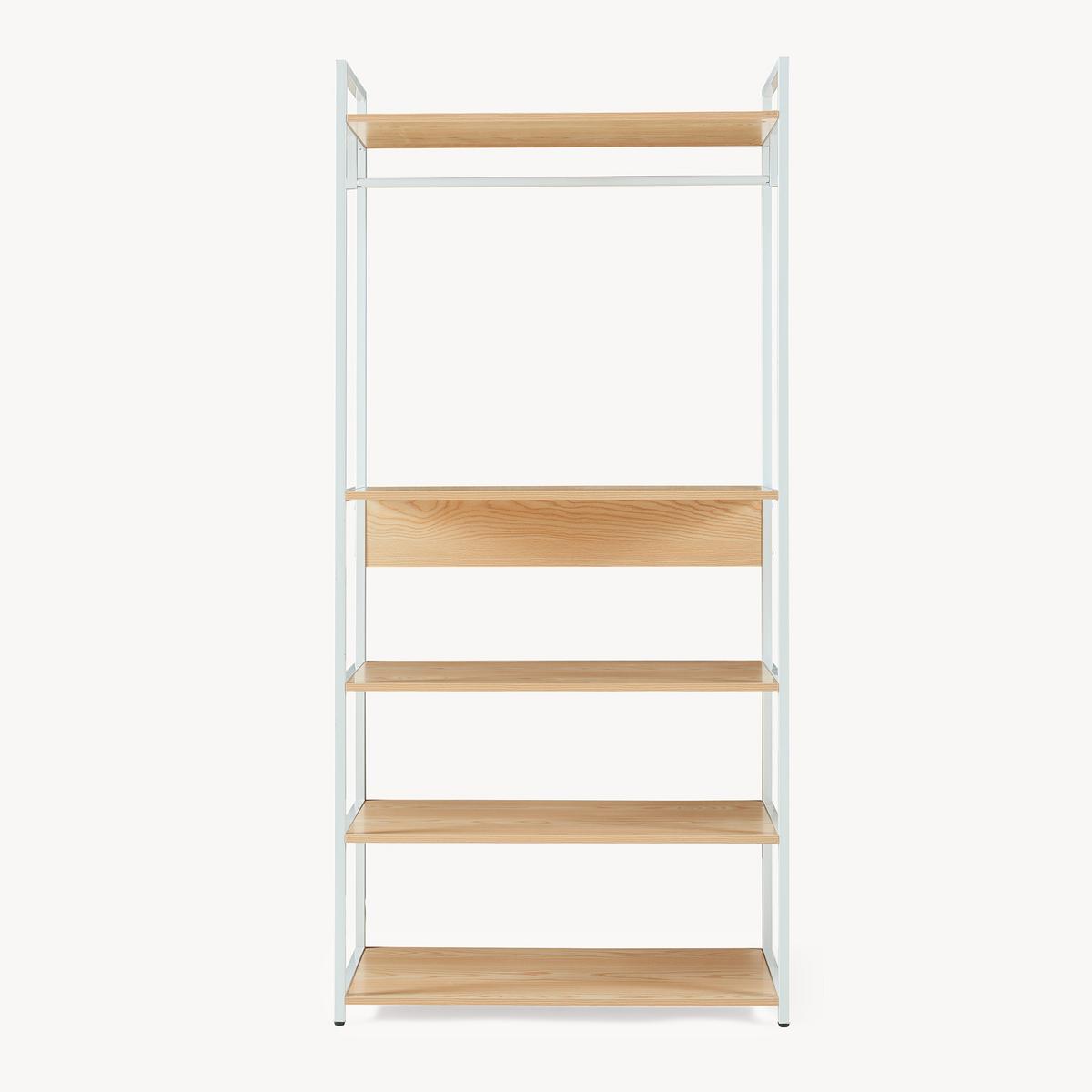 GARDEROBENSTÄNDER Larem - Eichefarben/Schwarz, Holzwerkstoff/Metall (84/180/40cm) - [en.casa]