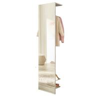 GARDEROBE weiß 50 x 200 cm, Kompaktgarderobe mit Spiegel und Kleiderstange - Schwarz/Weiß, Glas/Holzwerkstoff (50/200/30cm) - Furn.Design
