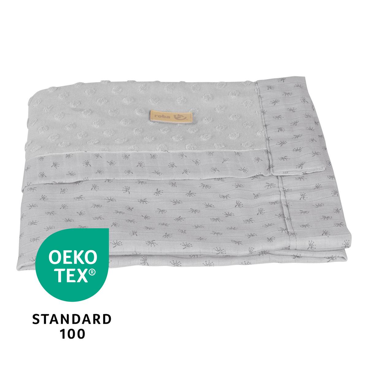 BABYDECKE 80 x 80 cm Lil Planet grau - Hellgrau, Textil (80/80cm) - Roba