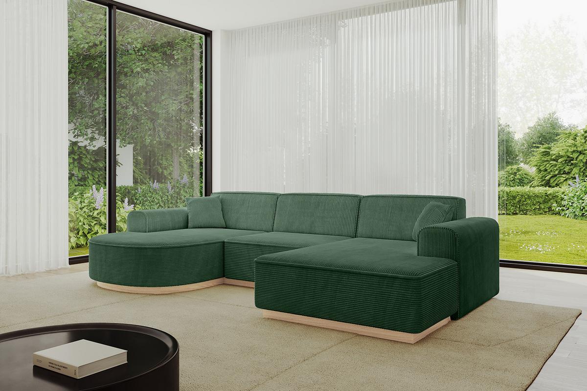 WOHNLANDSCHAFT ARRIO-U1 303x171x83 cm Grün - Grün, Holzwerkstoff/Textil (303/83/171cm) - ALTDECOR
