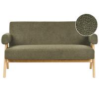 2-SITZER-SOFA Bouclé Grün/Hellbraun Tamre - Braun/Grün, Textil (148/79/78cm) - Beliani