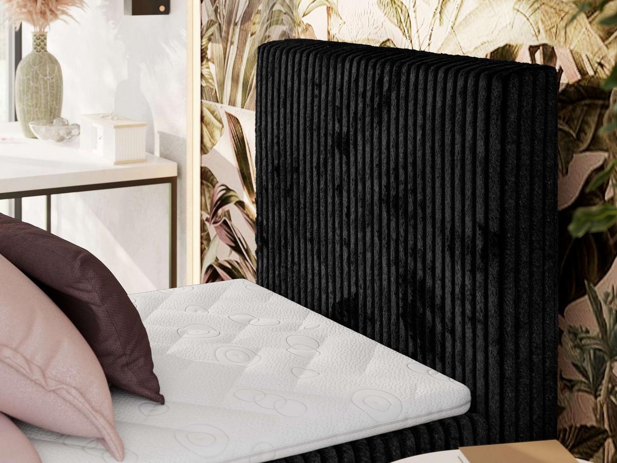 BOXBETT TILIANO 90/200 - Schwarz Cord - H3 - Rechts - Schwarz, Textil (90/200cm) - MKS