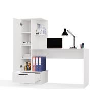 SCHREIBTISCH Weiß 143/140/50 - Weiß, Holzwerkstoff (90/50/140cm) - RAUMHIRSCH FURNITURE