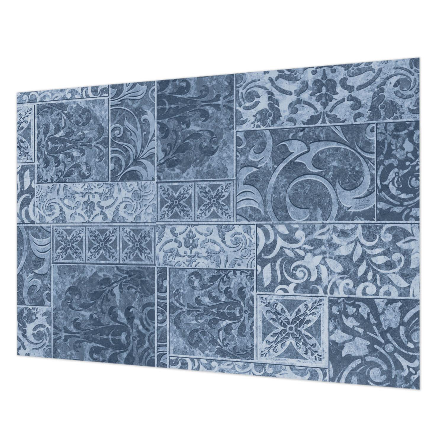 FOTOTAPETE 312x219 cm - Pflanzenornamente - Blau, Textil (312/219cm) - Wallfluent