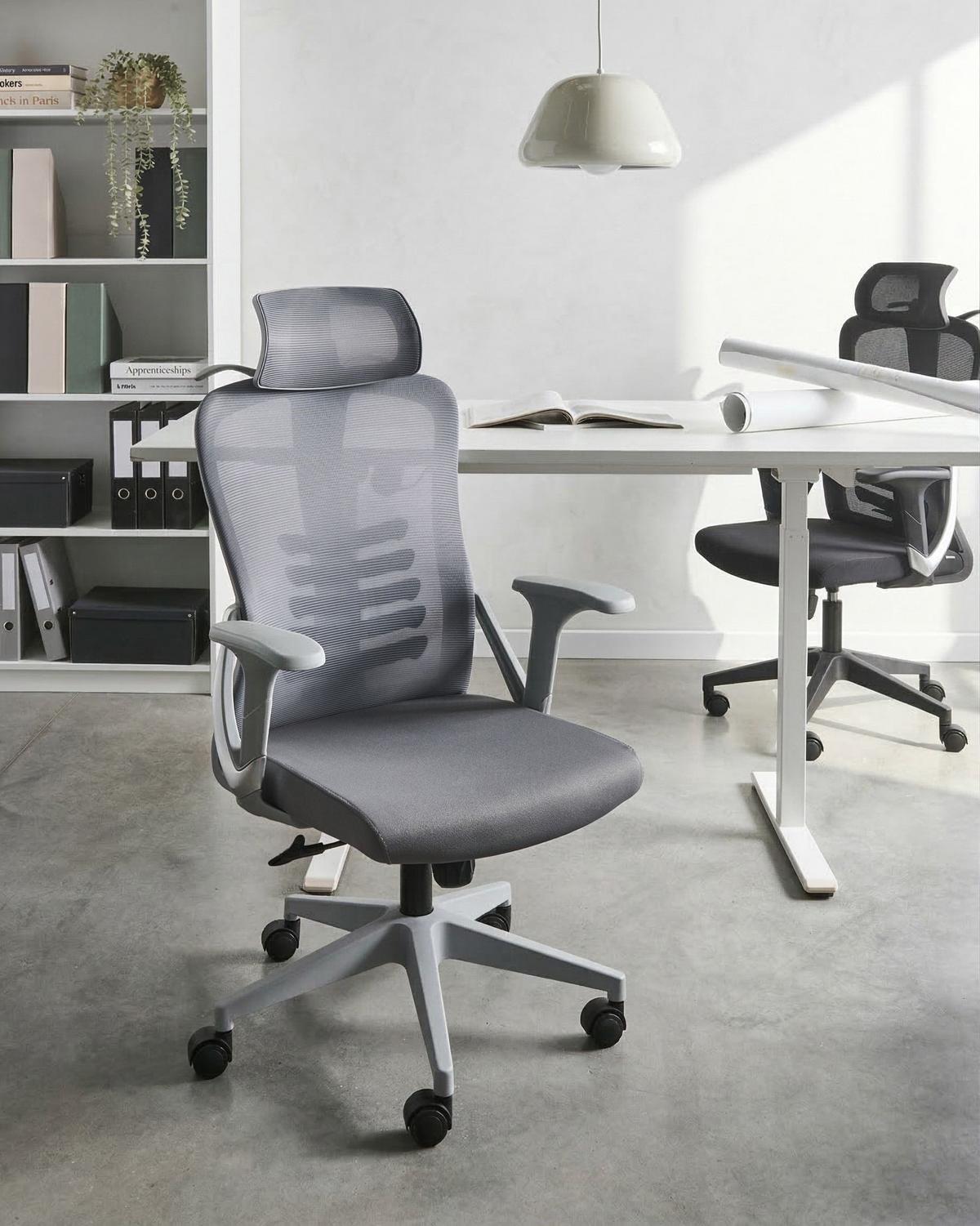 BÜROSTUHL Grau Ergonox - Grau, Textil (60/119/70cm) - Beliani