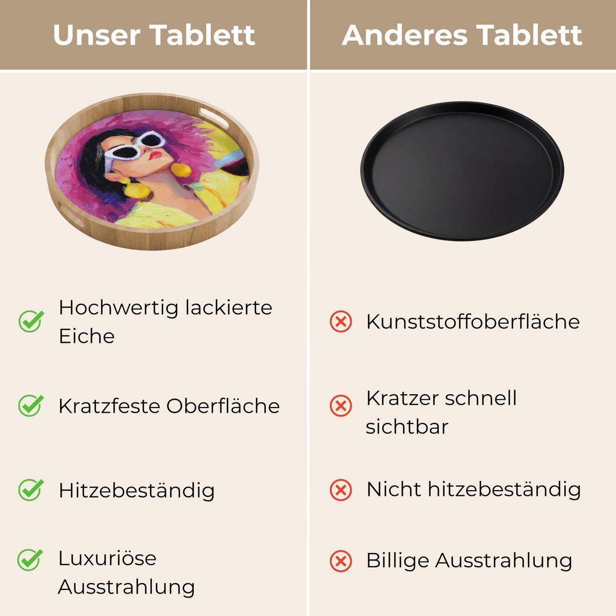 TABLETT Frau - Hut - Lila - Wein 50x50 cm - Gelb, Holz (50/5/5cm) - OnlyWow