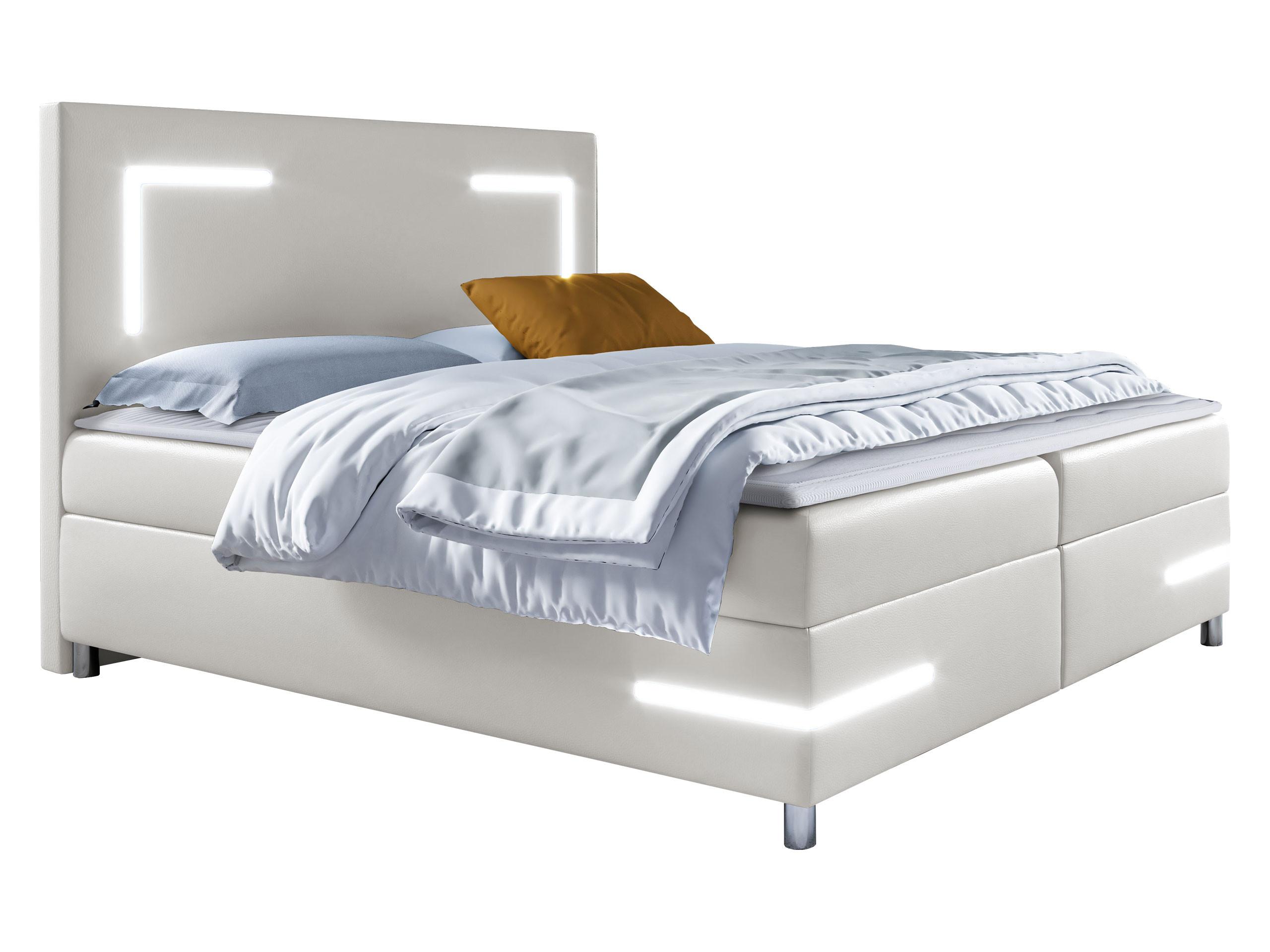 BOXBETT Delos LED - H3 - Weiß, Holz (160/200cm) - MIRJAN24