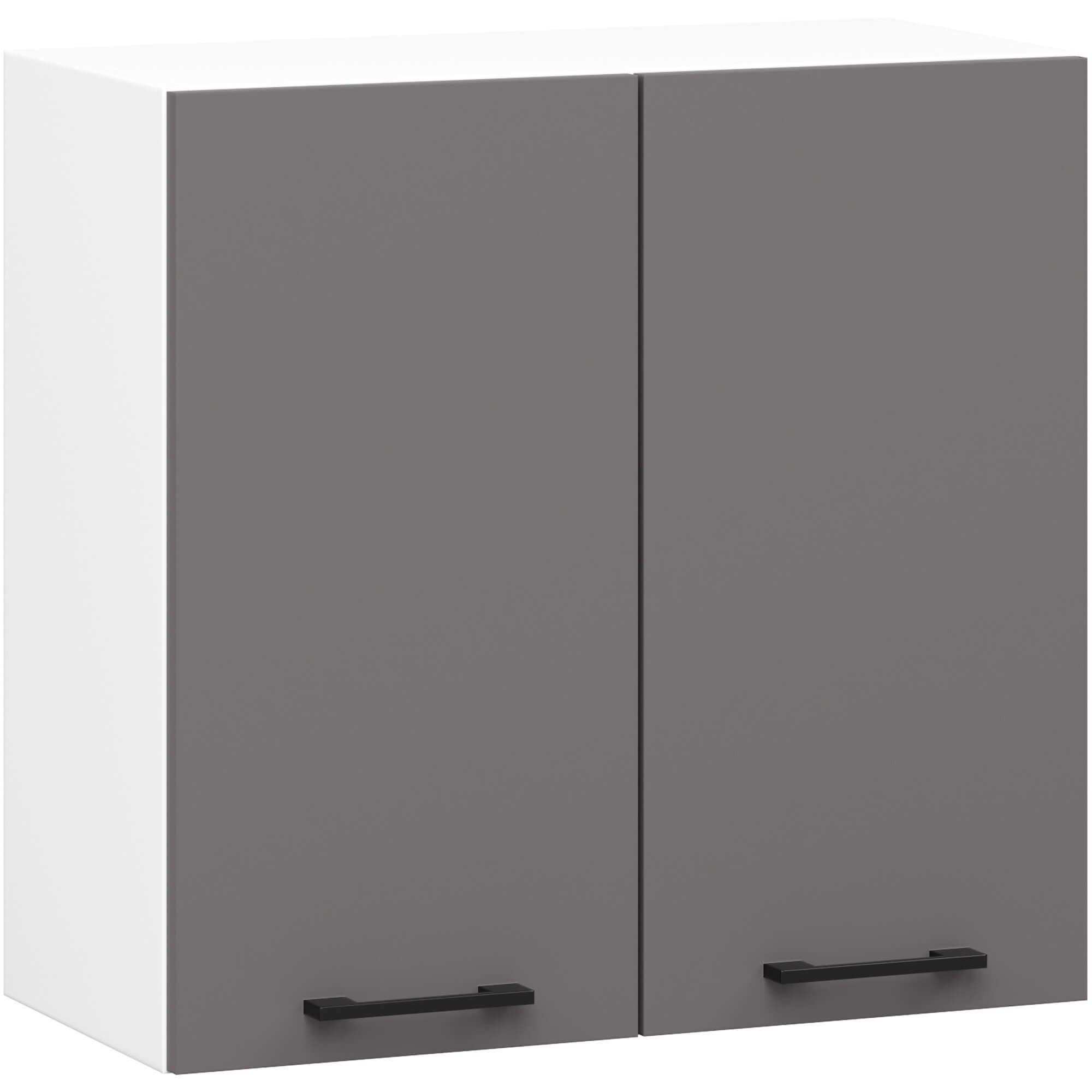 HÄNGESCHRANK Weiß, Graphit Grau 58/60/30 - Graphitfarben/Weiß, Holzwerkstoff (60/58/30cm) - RAUMHIRSCH FURNITURE