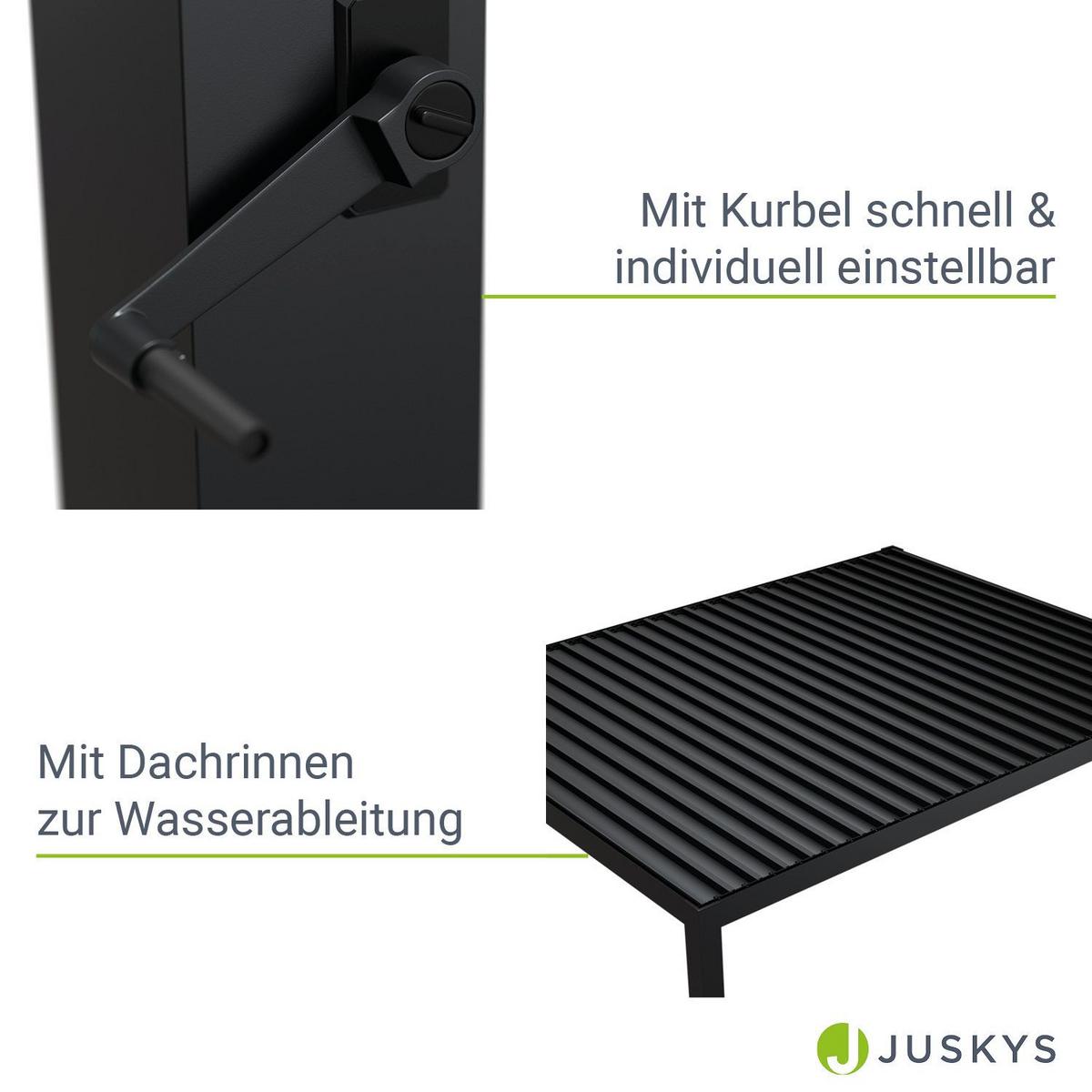PERGOLA/ LAMELLENDACH Tahiti 3x4 m anthrazit - Anthrazit, Metall (392/240/400cm) - Juskys