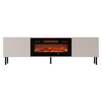 TV-ELEMENT Aruba 2D 181 mit Kamin - Schwarz/Naturfarben, Holzwerkstoff (181/53/42cm) - MIRJAN24