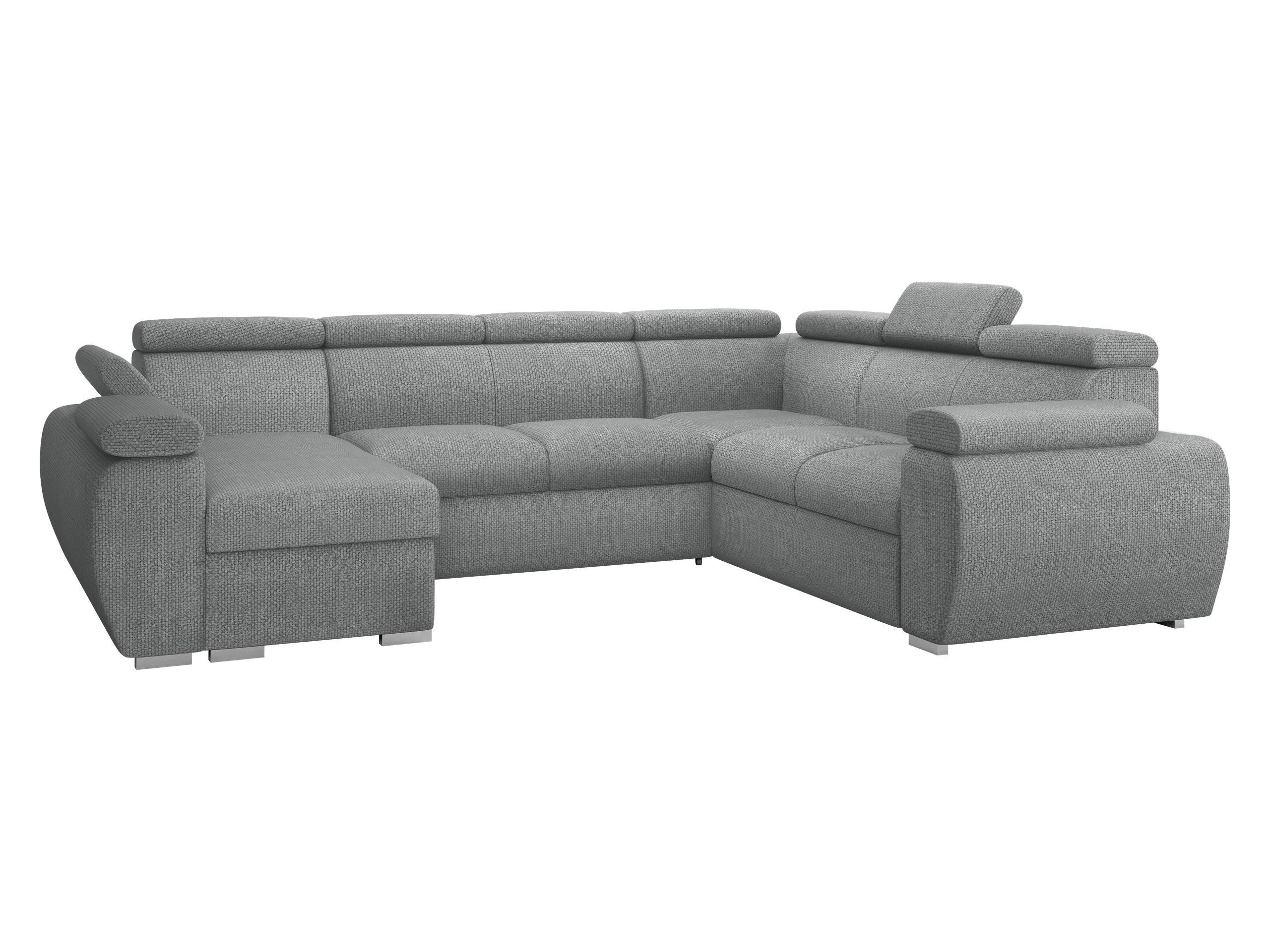 WOHNLANDSCHAFT Boston U, Seite: Links - LC+2P+R+2R - Chromfarben/Dunkelgrau, Holz/Textil (325/98/260cm) - MIRJAN24