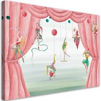 WANDBILD zirkusakrobat - Rot, Textil (60/40cm) - Feeby