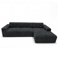 ECKSOFA L Form Corlu Schwarz 310/165/78 cm – stilvolle kleine Eckcouch Rechts - Schwarz, Kunststoff/Textil (165/310cm) - AX Living