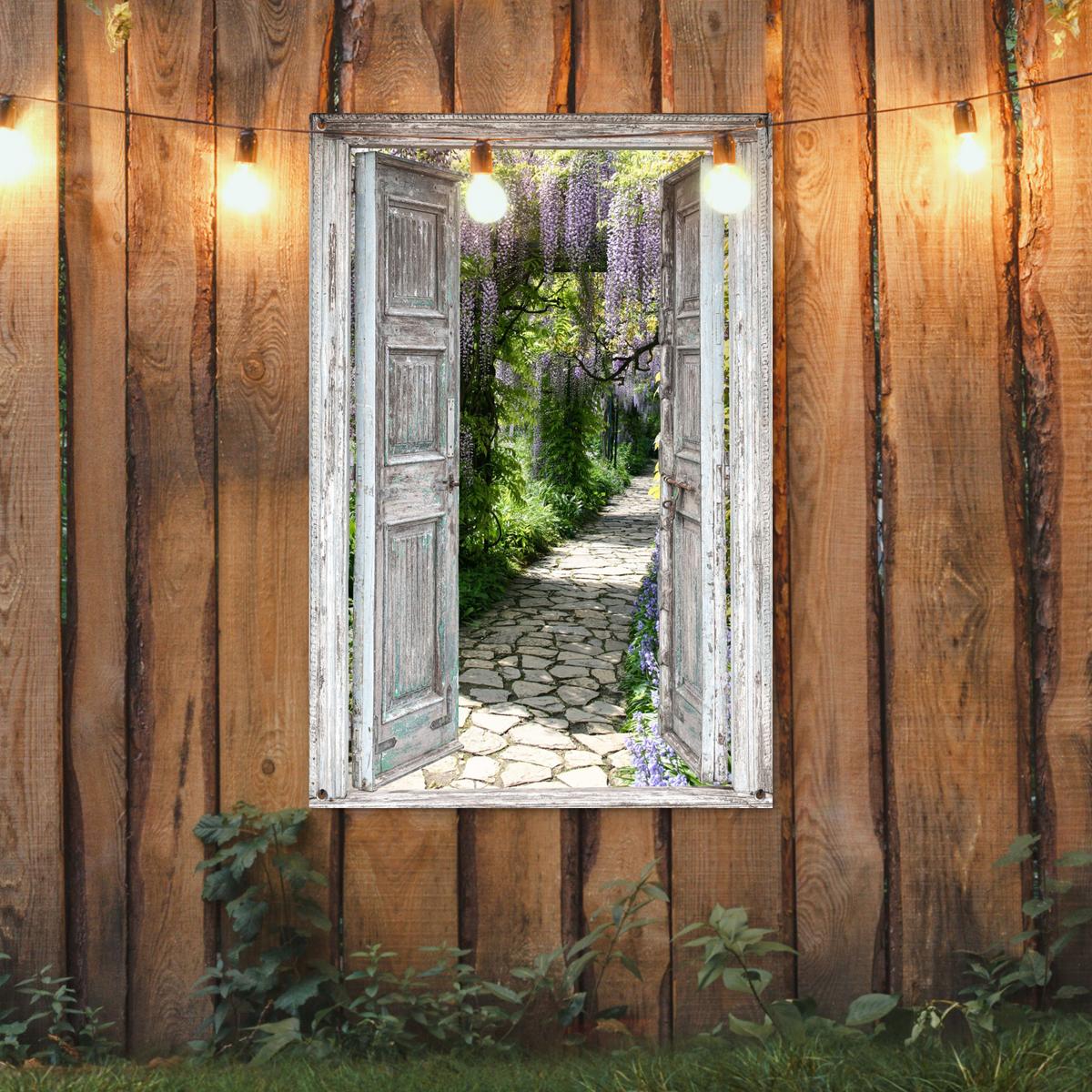 GARTENPOSTER Aussicht - Wald - Steine - Frühling Outdoor Bilder 80x120 cm - Hellgrau, Kunststoff (80/120/0.2cm) - OnlyWow