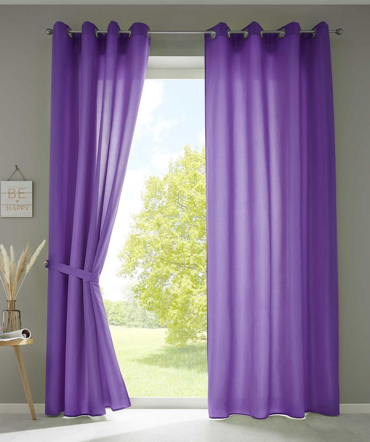 VORHANG 2ER SET BERLIN HxB 245x140cm Lila - Lila, Textil (140/245/245cm) - Gardinenbox