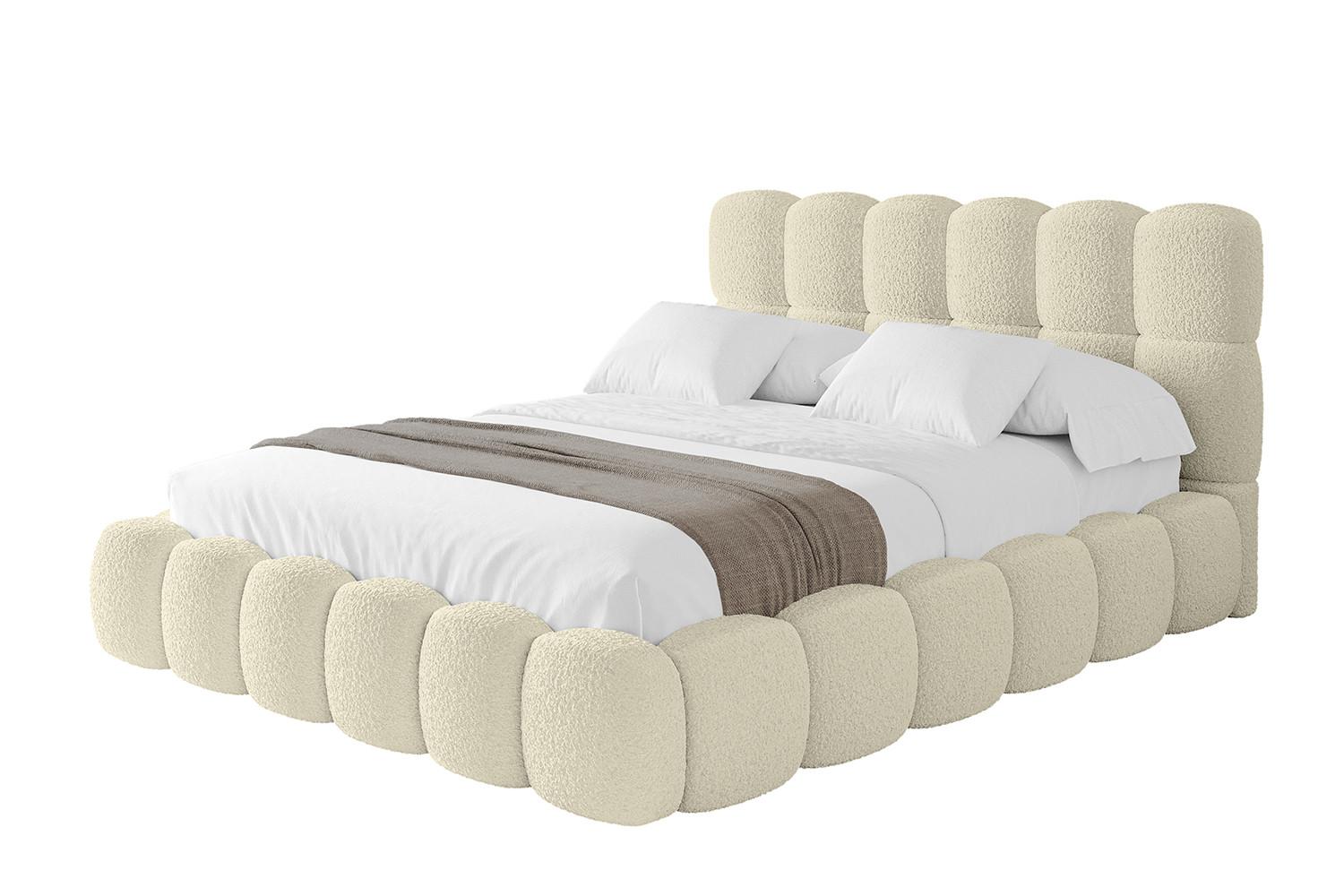 POLSTERBETT mit Bettkasten und Lattenrost, Boxbett ohne Matratze - LEYA 140x200 Beige - Taupe, Holzwerkstoff/Textil (140/200cm) - ALTDECOR