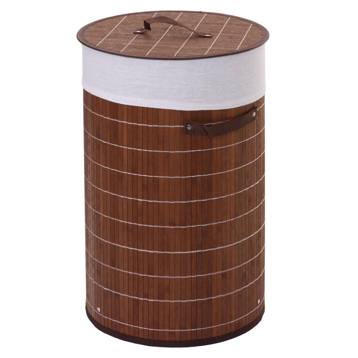 WÄSCHEKORB Braun, Cremeweiß - Creme/Braun, Holz (35/59/35cm) - MCW