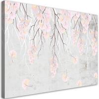 WANDBILD fallende blätter - Pink, Textil (60/40cm) - Feeby