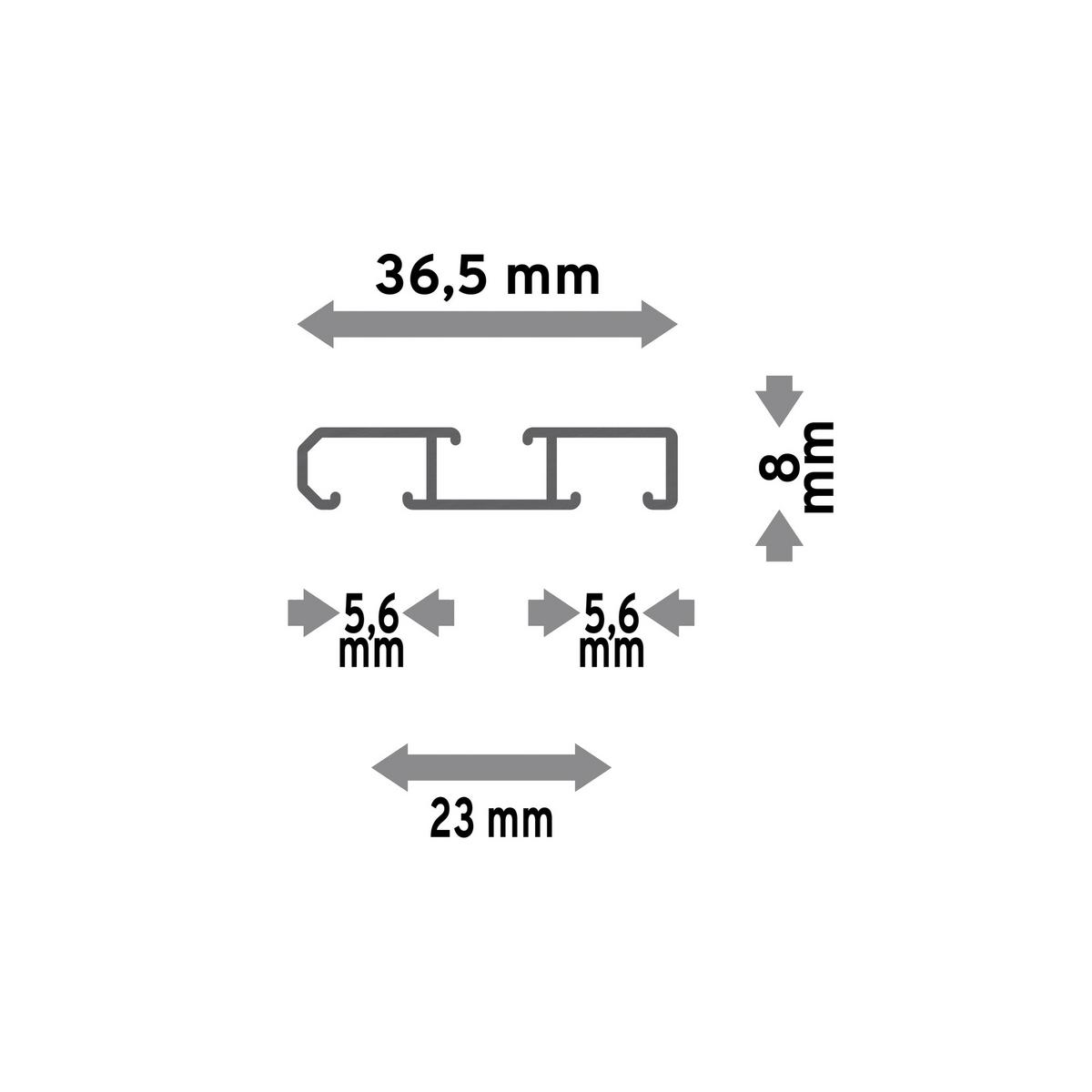 GARDINENSCHIENE Slimline 140 cm, 1-/2-läufig Weiß - Weiß, Metall (4/1.1/140cm) - INTERDECO