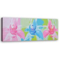 WANDBILD farbige gartenblumen - Multicolor, Textil (90/30cm) - Feeby