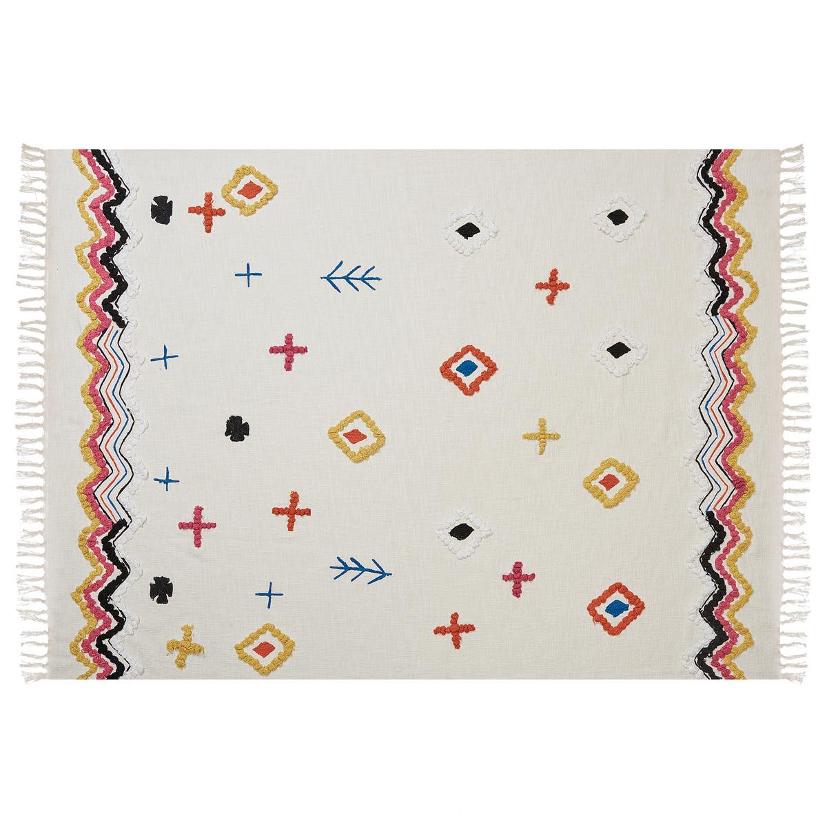 DECKE Bunt Morena 130/180 cm - Multicolor, Naturmaterialien/Textil (130/180cm) - Beliani