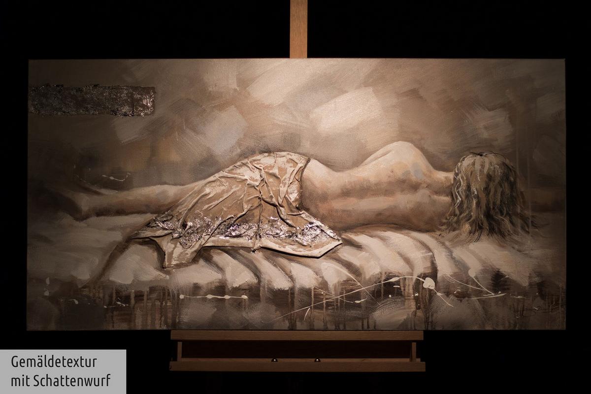 ÖLGEMÄLDE 120/60 cm - Beige, Holz/Textil (120/60cm) - KUNSTLOFT