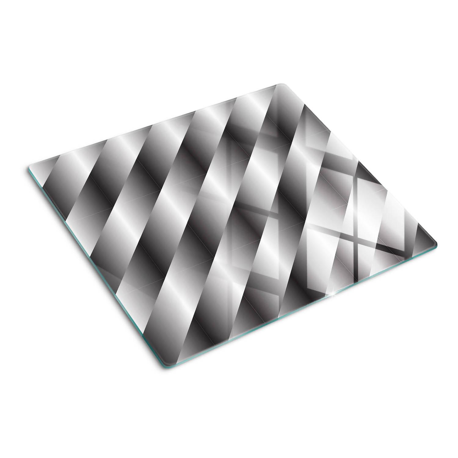 GLASPLATTE 60x52 cm Abstrakte Streifen - Silberfarben, Glas (60/0.4/52cm) - TULUP