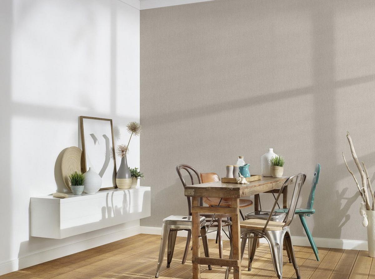 VLIESTAPETE Beige 53/1005 cm - Beige, Textil (53/1cm) - KUNSTLOFT