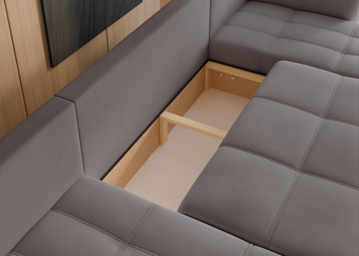 WOHNLANDSCHAFT PEDRO mit Schlaffunktion und Bettkasten Dunkelgrau - Dunkelgrau, Holzwerkstoff/Textil (318/79/145cm) - Idohome