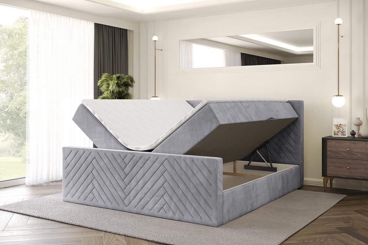 BOXBETT mit Matratze und Lattenrost - VEXA-Z - 120x200 - Grau Monolith - Grau, Holzwerkstoff (120/200cm) - ALTDECOR
