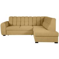 ECKSCHLAFSOFA Zoja rechts gelb - Gelb/Schwarz, Textil (261/193cm) - Beautysofa
