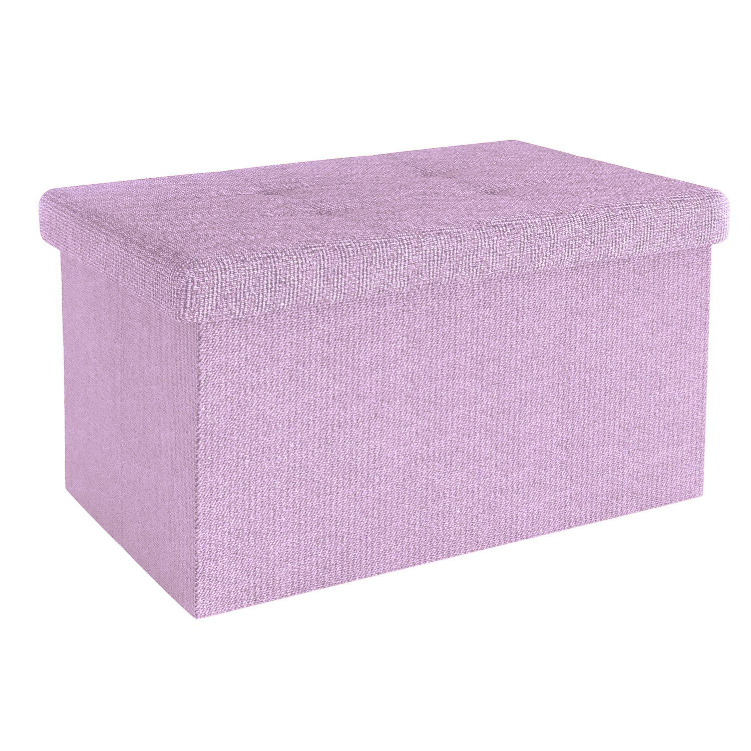 SITZBANK Faltbar mit Stauraum 49/30/30 cm (Rosa) - Rosa, Textil (30/30/49cm) - Intirilife