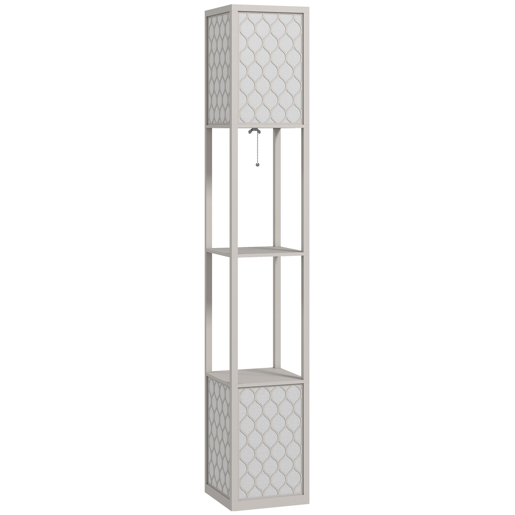 STEHLAMPE MDF Kunststoff Hellgrau - Hellgrau, Holzwerkstoff (26/26/156cm) - HOMCOM