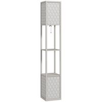 STEHLAMPE MDF Kunststoff Hellgrau - Hellgrau, Holzwerkstoff (26/26/156cm) - HOMCOM