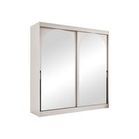 SCHIEBETÜRENSCHRANK Modin 200 - Kaschmir/Schwarz, Holzwerkstoff/Kunststoff (200/216/65cm) - MIRJAN24