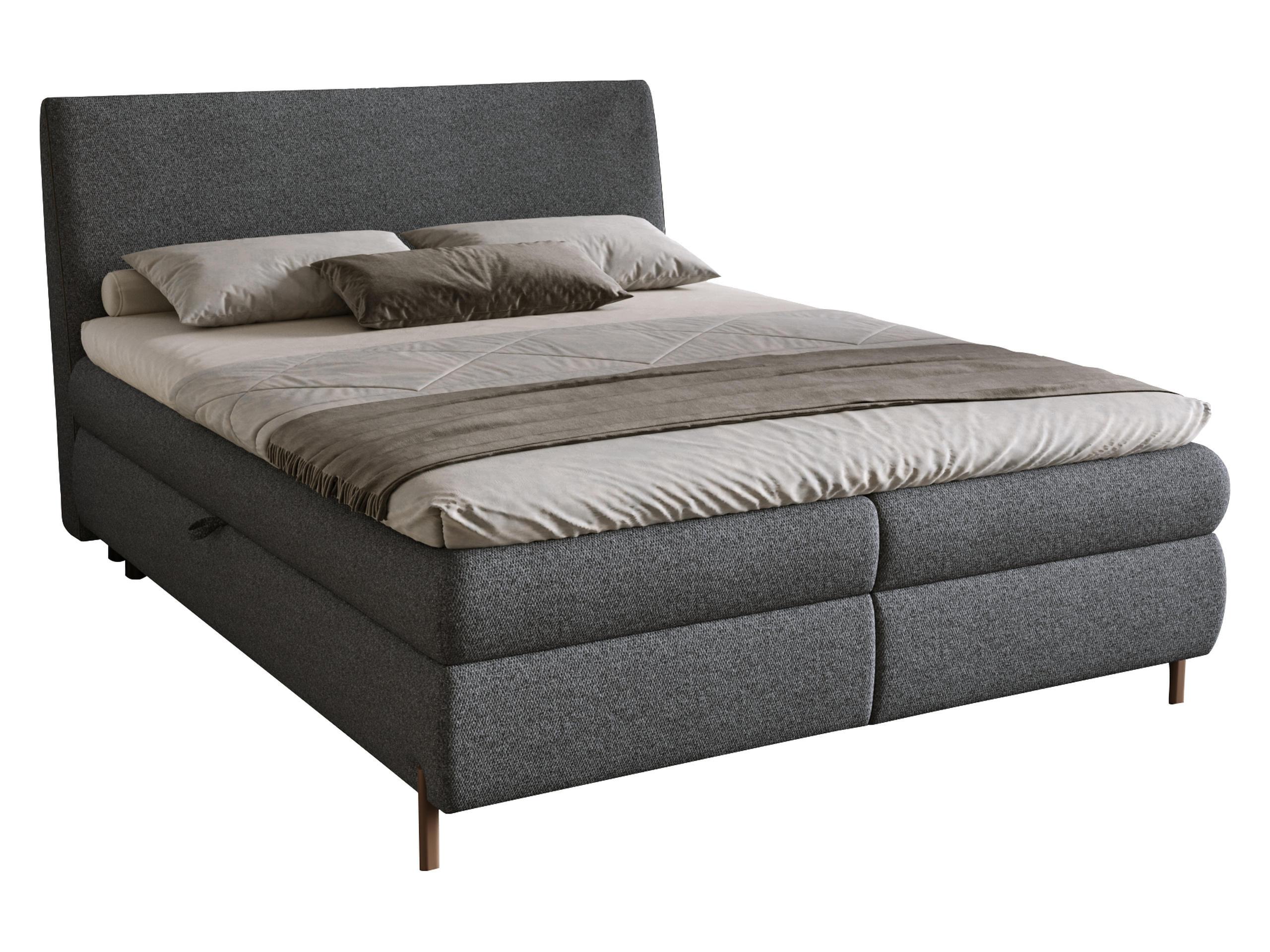 BOXBETT Evia - H3 - Dunkelgrau/Braun, Holzwerkstoff/Textil (180/200cm) - MIRJAN24