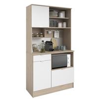 BUFFET Miniküche in weiß 100 x 184 cm, mit viel Stauraum - Multicolor/Weiß, Holzwerkstoff/Metall (100/184/45cm) - Parisot Meuble