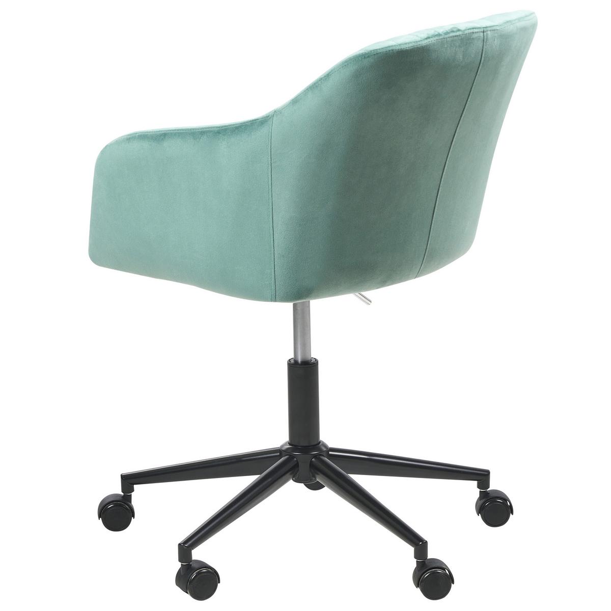 BÜRODREHSTUHL Grün Venice - Smaragdgrün/Schwarz, Kunststoff/Textil (46/79/64cm) - Beliani