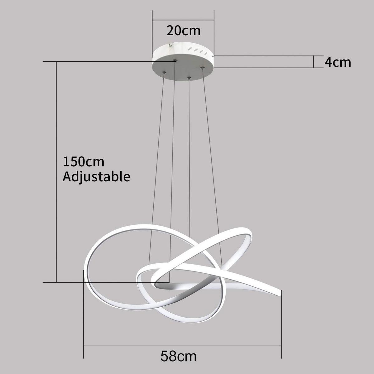 PENDELLEUCHTE Zephyr 53/53/16 cm - Weiß, Metall (53/53/16cm) - Nettlife