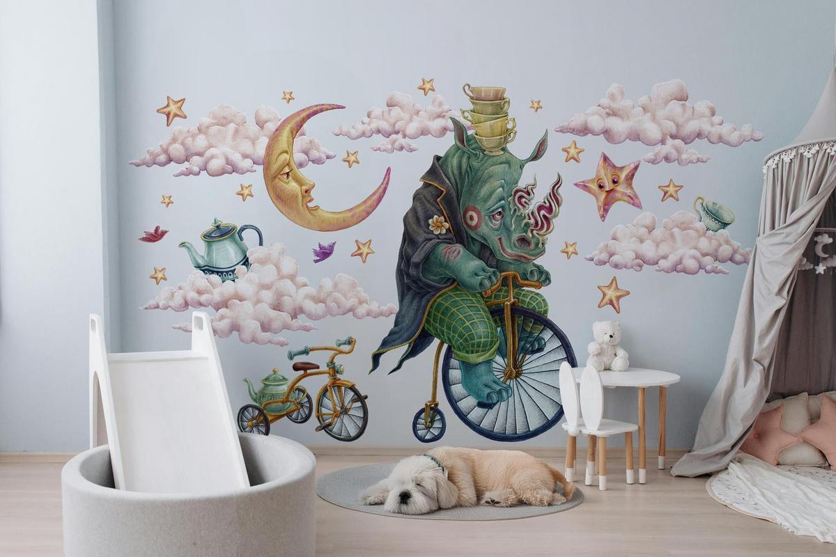 WANDAUFKLEBER 60x80cm - Märchentiere - Multicolor, Kunststoff (60/80/0.1cm) - Wallfluent