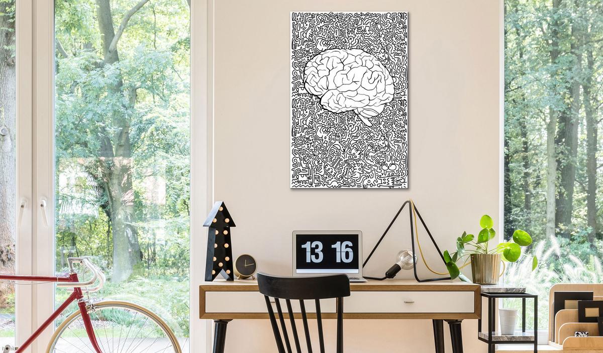 KUNSTDRUCK Schwarz-Weiß 60/90 cm - Schwarz, Textil (60/90cm) - KUNSTLOFT
