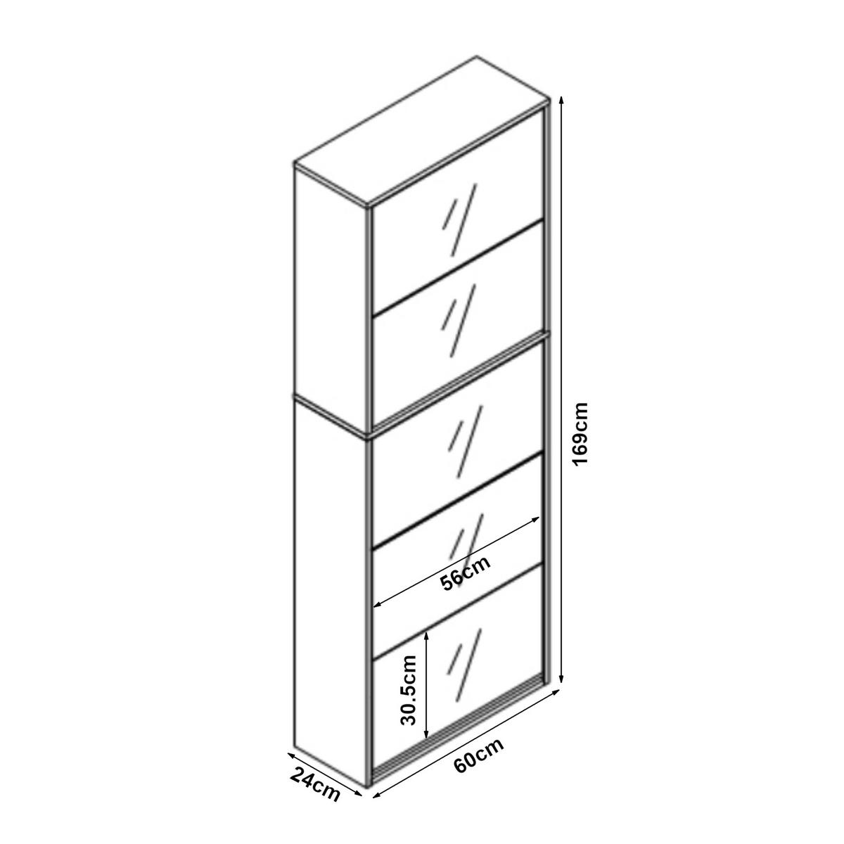 SCHUHKIPPER Lund - Weiß, Holzwerkstoff (24/169/60cm) - [en.casa]