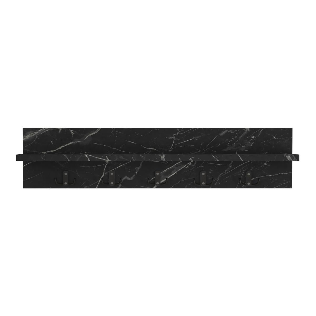WANDGARDEROBE Hammarö - Schwarz, Holzwerkstoff (80/18/13cm) - [en.casa]