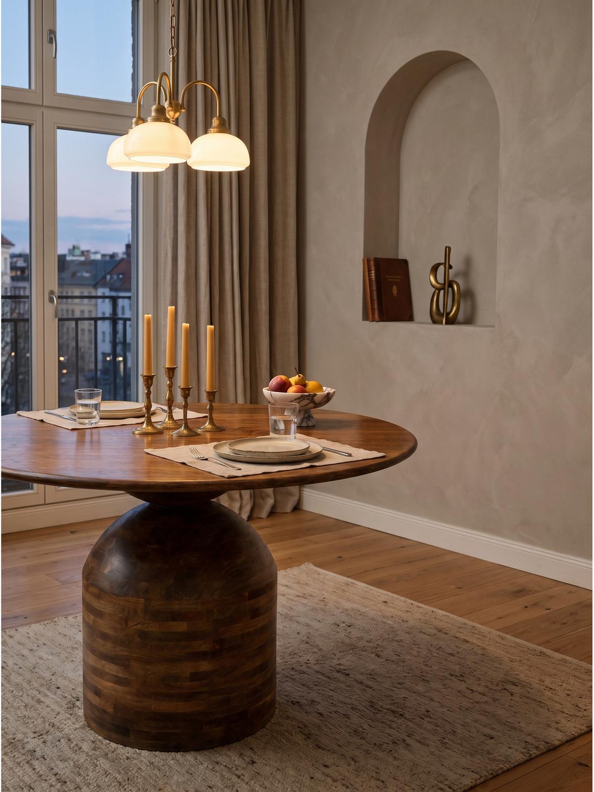 ESSTISCH ATRANI, Mango Massivholz, Ø 120 x 74 cm - Braun, Mangoholz/Holz (120/120/74cm) - KADIMA DESIGN