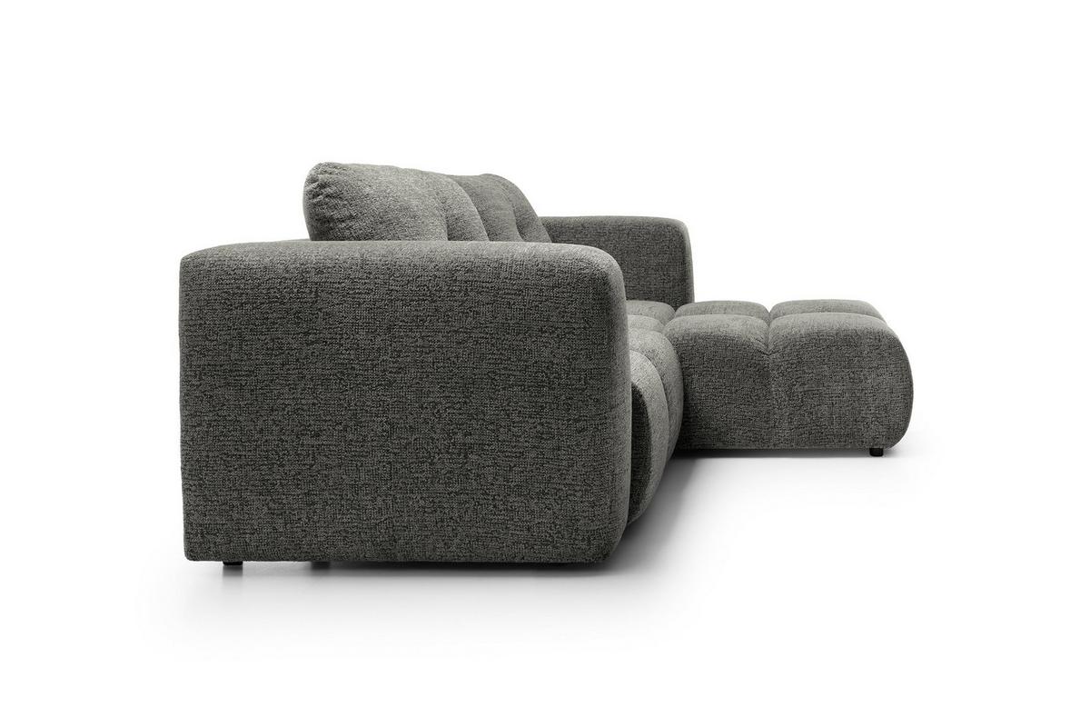 ECKSOFA ARTE 01 Grau Chenille mit Schlaffunktion - Dunkelgrau, Holz (245/177cm) - MASSENO